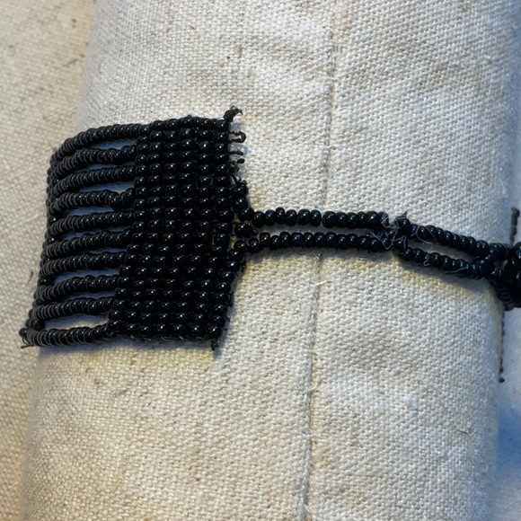 Black Seed Bead Weaved Bracelet - Picture 4 of 4